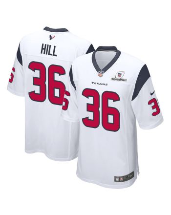 Brandon Hill 36 Houston Texans 2024 Divisional Patch Game Men Jersey - White