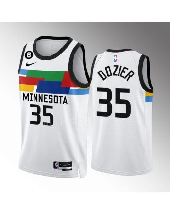 P.J. Dozier 35 Minnesota Timberwolves City Edition White Men Jersey 2022-23 Swingman