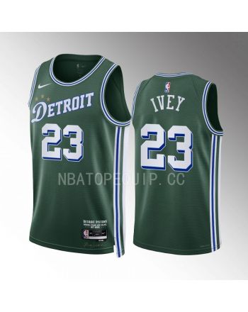 Jaden Ivey 23 2022-23 Detroit Pistons Green City Edition Jersey Swingman