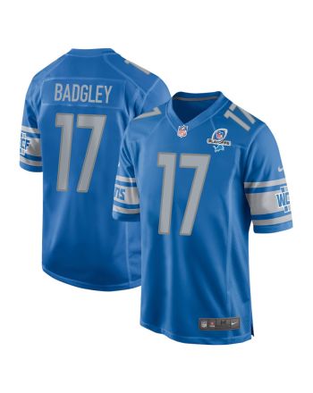 Michael Badgley 17 Detroit Lions 2023 Playoffs Patch Game Men Jersey - Blue