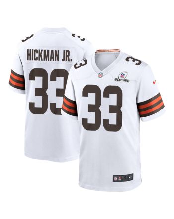 Ronnie Hickman Jr. 33 Cleveland Browns 2023 Playoffs Patch Game Men Jersey - White