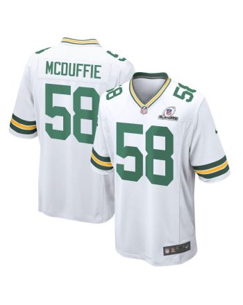 Isaiah McDuffie 58 Green Bay Packers 2023 Playoffs Patch Game Men Jersey - White