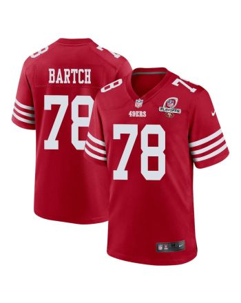 Ben Bartch 78 San Francisco 49ers 2023 Playoffs Patch Game Men Jersey - Scarlet