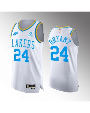 Los Angeles Lakers 24 Kobe Bryant White Jersey 2022-23 Classic Edition