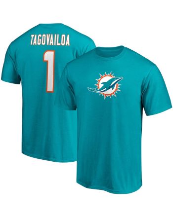 Tua Tagovailoa 1 Miami Dolphins Unisex T-Shirt - Aqua