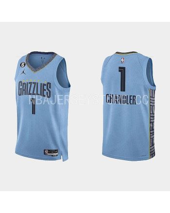 Memphis Grizzlies 1 Kennedy Chandler 2022-23 Statement Edition Light Blue Men Jersey