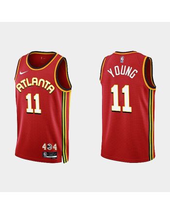 Atlanta Hawks 11 Trae Young 2022-23 Icon Edition Red Men Jersey