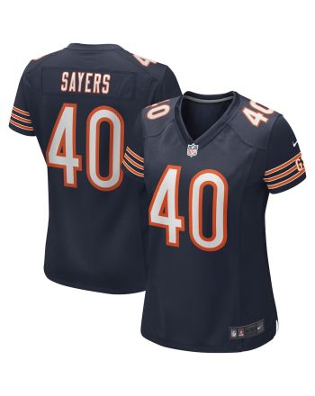 Gale Sayers 40 Chicago Bears Women Game Retired Jersey - Navy