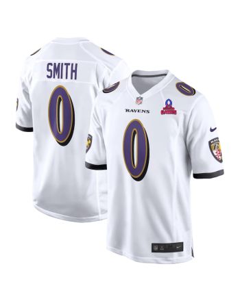 Roquan Smith 0 Baltimore Ravens 2024 Pro Bowl Patch Game Men Jersey - White