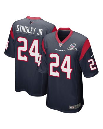 Derek Stingley Jr. 24 Houston Texans 2023 Playoffs Patch Game Men Jersey - Navy