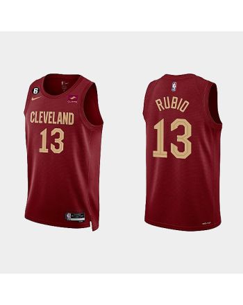 Cleveland Cavaliers 13 Ricky Rubio 2022-23 Icon Edition Wine Men Jersey