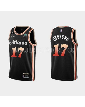 Atlanta Hawks 17 Onyeka Okongwu 2022-23 City Edition Black Men Jersey