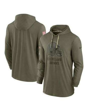 Men Cleveland Browns 2022 Salute to Service Tonal Pullover Hoodie - Olive