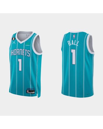 Charlotte Hornets 1 LaMelo Ball Icon Edition Teal Men Jersey 2022-23