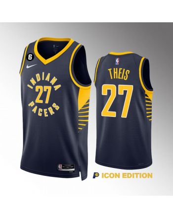 Daniel Theis 27 Indiana Pacers Navy Icon Edition 2022-23 Men Jersey Swingman