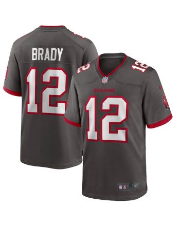 Tom Brady 12 Tampa Bay Buccaneers Alternate Game Jersey - Pewter