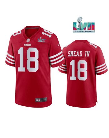 Willie Snead IV 18 San Francisco 49Ers Super Bowl LVII Men Game Jersey- Scarlet