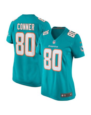 Tanner Conner 80 Miami Dolphins Women Home Game Jersey - Aqua