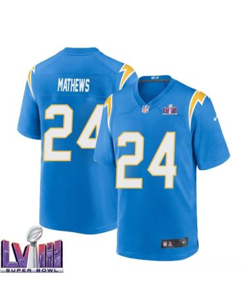 Raheem Layne 41 Los Angeles Chargers Super Bowl LVIII Men Home Game Jersey - Powder Blue