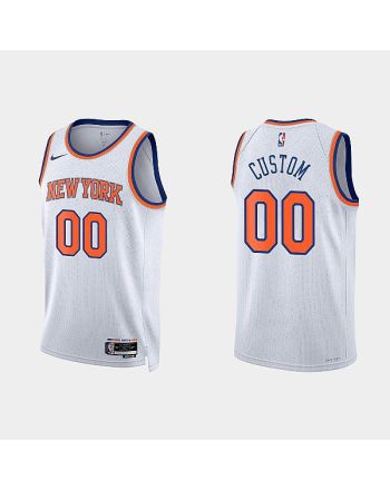 New York Knicks Custom 00 2022-23 Association Edition White Men Jersey Swingman