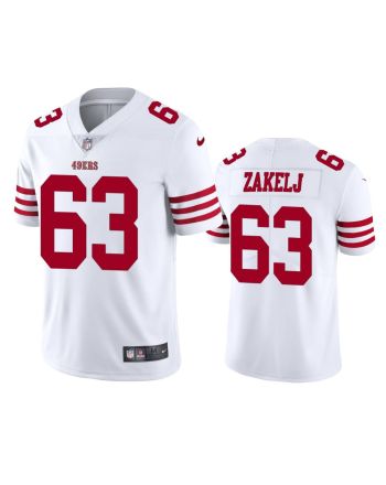 San Francisco 49ers Nick Zakelj 63 White Vapor Limited Jersey