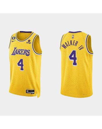 Los Angeles Lakers 4 Lonnie Walker IV 2022-23 Icon Edition Gold Men Jersey