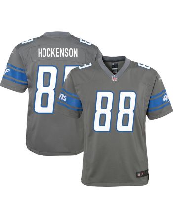 T.J. Hockenson 88 Detroit Lions YOUTH Team Game Jersey - Silver