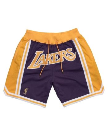 Los Angeles Lakers NBA Retro Shorts In Yellow/Purple