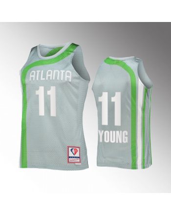 Atlanta Hawks Trae Young 11 Hardwood Classics Sliver NBA 75th Jersey