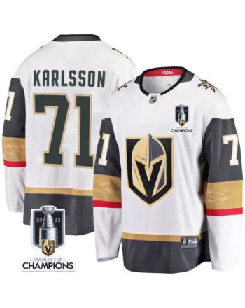 William Karlsson 71 Vegas Golden Knights 2023 Stanley Cup Champions Patch Away Breakaway Player Jersey - White