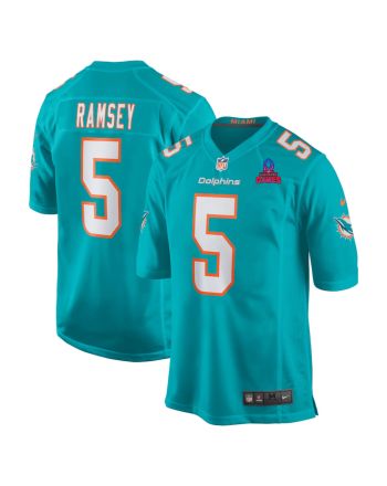 Jalen Ramsey 5 Miami Dolphins 2024 Pro Bowl Patch Game Men Jersey - Aqua