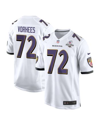 Andrew Vorhees 72 Baltimore Ravens 2023 Playoffs Patch Game Men Jersey - White