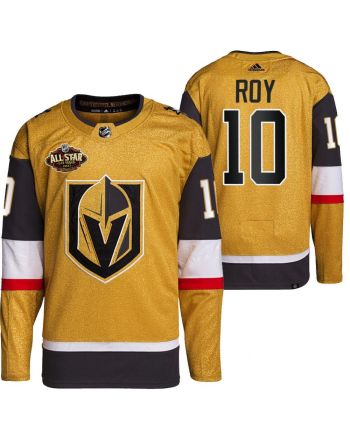 Men Vegas Golden Knights 10 Nicolas Roy Primegreen Gold Jersey 2023 All-Star Jersey