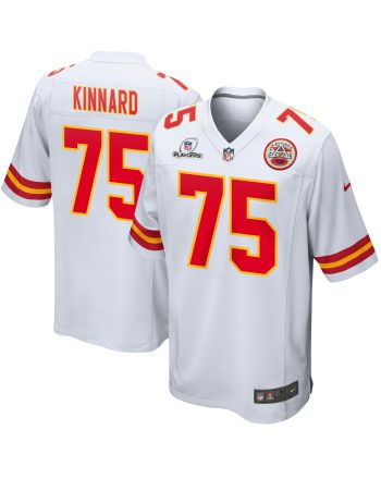 Darian Kinnard 75 Kansas City Chiefs 2023 Playoffs Patch Game Men Jersey - White