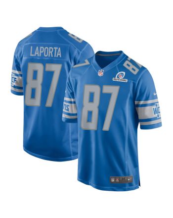 Sam LaPorta 87 Detroit Lions 2024 Divisional Patch Game Men Jersey - Blue