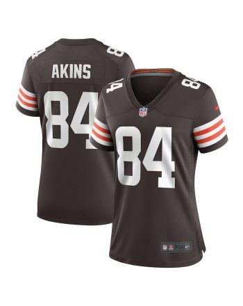 Jordan Akins 84 Cleveland Browns Women Team Game Jersey - Brown