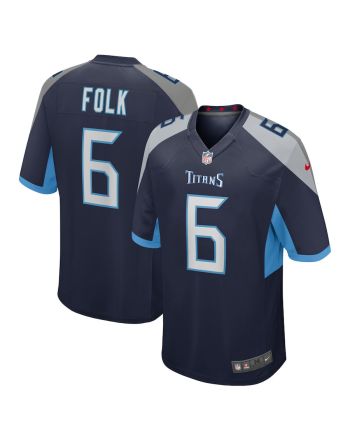 Nick Folk 6 Tennessee Titans Men Team Game Jersey - Navy