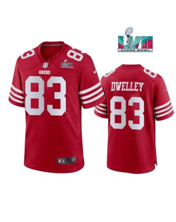 Ross Dwelley 82 San Francisco 49Ers Super Bowl LVII Men Game Jersey- Scarlet