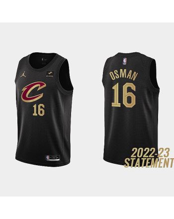 Cleveland Cavaliers 16 Cedi Osman 2022-23 Statement Edition Black Men Jersey