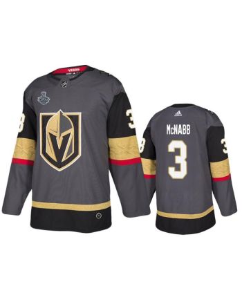 Men Vegas Golden Knights Brayden McNabb 3 Home Gray Jersey Jersey