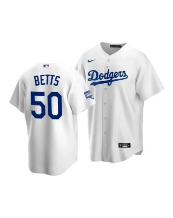 Youth Los Angeles Dodgers Mookie Betts 50 2020 World Series Champions Home Jersey White