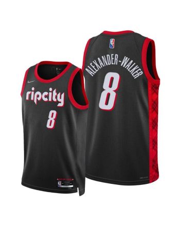 Portland Trail Blazers 8 Nickeil Alexander-Walker 2022 City Edition Jersey Black - Men Jersey