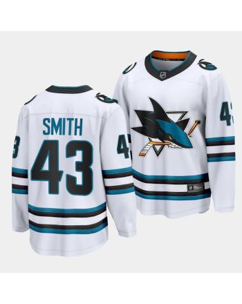 William Smith #43 San Jose Shark 2023 NHL Draft Away Men Jersey - White