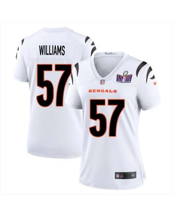 Reggie Williams 57 Cincinnati Bengals Super Bowl LVIII Women Away Limited Jersey - White