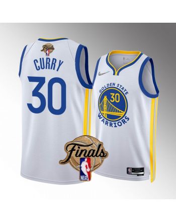 Golden State Warriors 30 Stephen Curry 2022 Finals White Jersey Diamond Badge